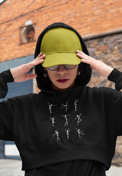 Skeleton Yoga - Cropped Hoodie