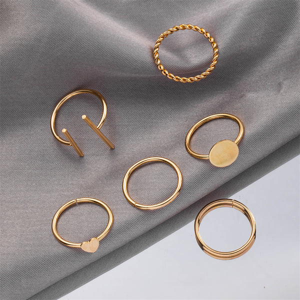 Heart and Geometric Midi/Joint Ring Set - options available