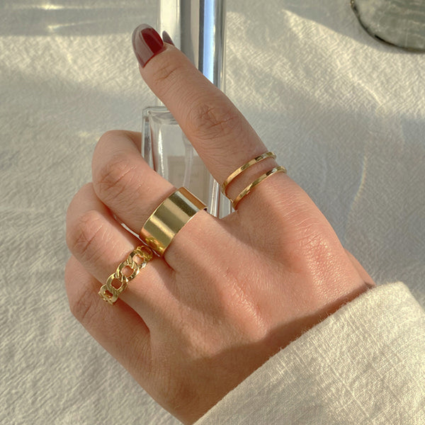 Heart and Geometric Midi/Joint Ring Set - options available