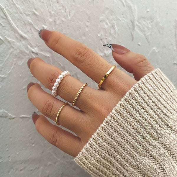 Heart and Geometric Midi/Joint Ring Set - options available