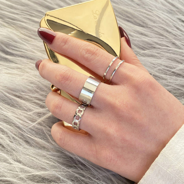 Heart and Geometric Midi/Joint Ring Set - options available